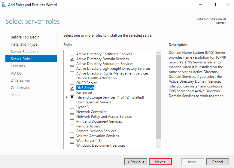 Install and configure ADDS on Windows Server 2022