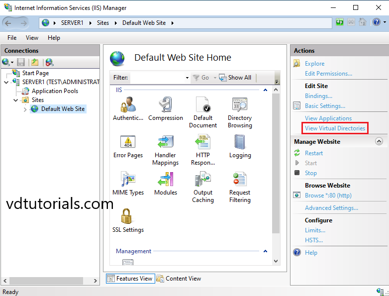 Configure Virtual Directory on IIS - Windows Server 2022