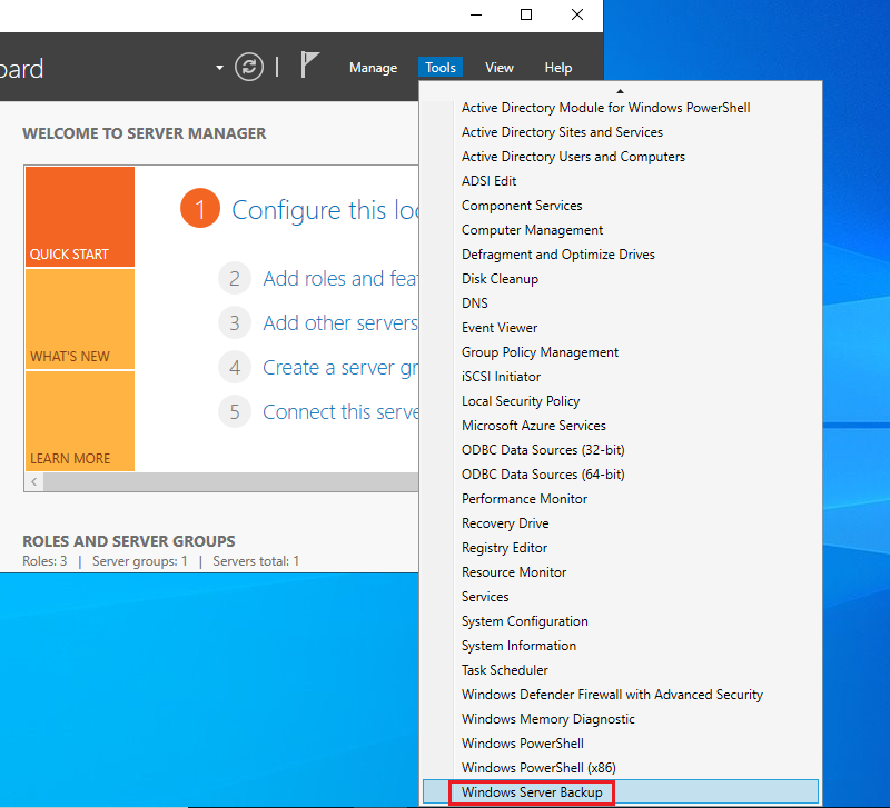 Schedule Windows Server Backup to a remote shared folder 