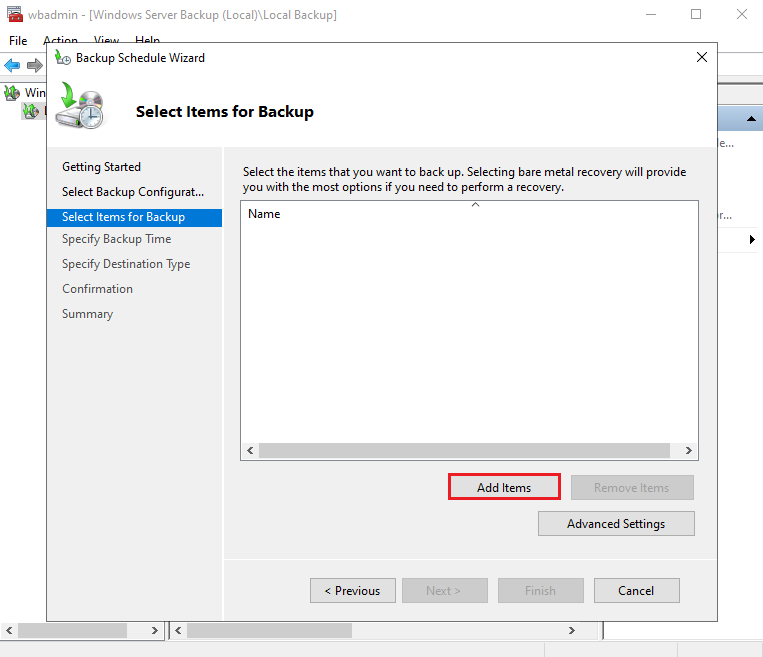 Schedule Windows Server Backup to a remote shared folder