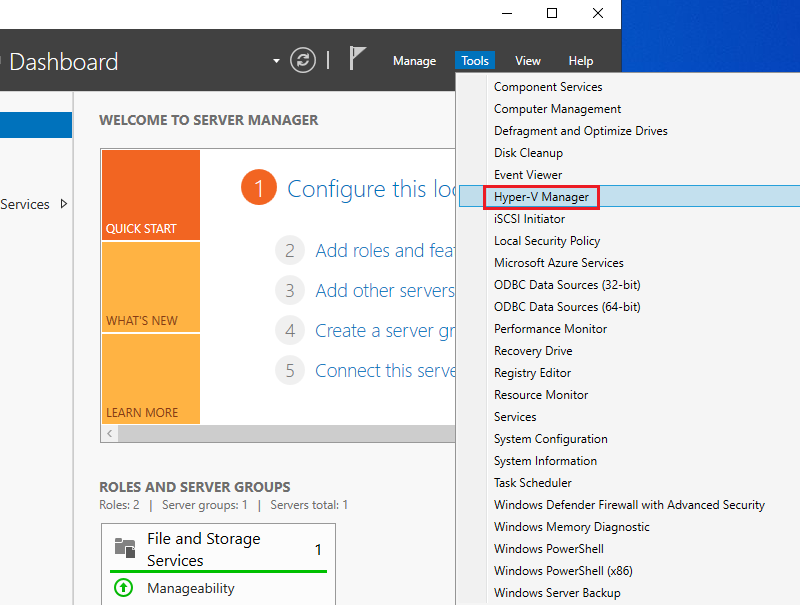 Install and Configure Hyper V on Windows Server 2022