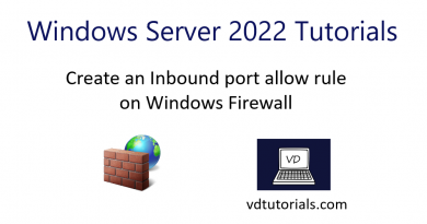 Create an Inbound port allow rule on Windows Firewall