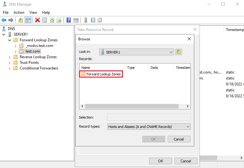 Create DNS CNAME Record on Windows Server 2022