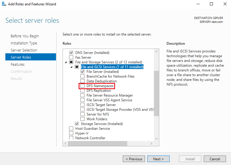 Install and Configure DFS Namespaces on Windows Server 2022