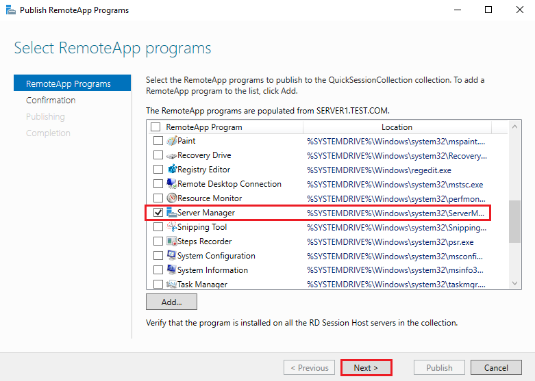 Install and Configure RemoteApp (Quick Start) on Windows Server 2022