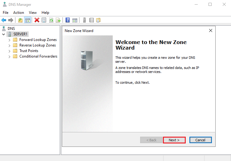Create DNS Forward Lookup Zone in Windows Server 2022